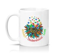Sassy Souls Accept Understand Love 11oz Ceramic Novelty Mug Neurodiversity Awareness Tea Coffee Cup Gift White
