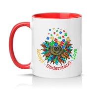 Sassy Souls Accept Understand Love 11oz Ceramic Novelty Mug Neurodiversity Awareness Tea Coffee Cup Gift Red