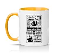 Sassy Souls Advice from A Sloth Take Your Time Relax Often Get Plenty of Sleep 11oz Ceramic Novelty Mug Sloth Lovers Animal Tea Coffee Cup Gift Golden Yellow