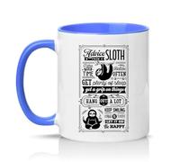 Sassy Souls Advice from A Sloth Take Your Time Relax Often Get Plenty of Sleep 11oz Ceramic Novelty Mug Sloth Lovers Animal Tea Coffee Cup Gift Blue