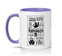 Sassy Souls Advice from A Sloth Take Your Time Relax Often Get Plenty of Sleep 11oz Ceramic Novelty Mug Sloth Lovers Animal Tea Coffee Cup Gift Light Purple