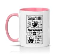 Sassy Souls Advice from A Sloth Take Your Time Relax Often Get Plenty of Sleep 11oz Ceramic Novelty Mug Sloth Lovers Animal Tea Coffee Cup Gift Pink