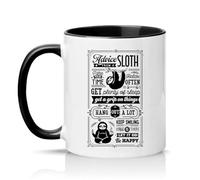Sassy Souls Advice from A Sloth Take Your Time Relax Often Get Plenty of Sleep 11oz Ceramic Novelty Mug Sloth Lovers Animal Tea Coffee Cup Gift Black