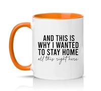 Sassy Souls and This is Why I Wanted to Stay Home All This Right There 11oz Ceramic Novelty Mug Work from Home Office Humour Tea Coffee Cup Orange