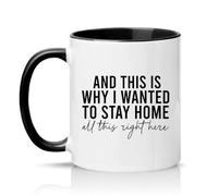 Sassy Souls and This is Why I Wanted to Stay Home All This Right There 11oz Ceramic Novelty Mug Work from Home Office Humour Tea Coffee Cup Black