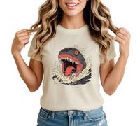 Sassy Souls Aquatic Monster Creature Womens Graphic T-Shirt Deep Sea Fantasy Theme Large