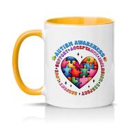 Sassy Souls Awareness Support Acceptance Inclusion Respect Love 11oz Ceramic Novelty Mug Tea Coffee Cup Golden Yellow