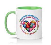 Sassy Souls Awareness Support Acceptance Inclusion Respect Love 11oz Ceramic Novelty Mug Tea Coffee Cup Green