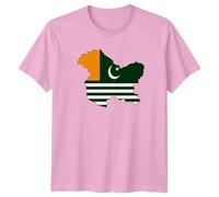 Sassy Souls Azad Kashmir Flag Map T-Shirt Jammu Kashmir Pride Heritage Day for Him and Her L Light Pink