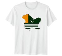 Sassy Souls Azad Kashmir Flag Map T-Shirt Jammu Kashmir Pride Heritage Day for Him and Her S White