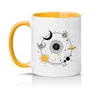 Sassy Souls Be A Seeker of Everyday Magic 11oz Ceramic Novelty Mug Boho Celestial Motivational Tea Coffee Cup Gift Golden Yellow