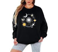 Sassy Souls Be A Seeker Of Everyday Magic Celestial Cosmic Womens Sweatshirt Inspirational Boho Style Pullover Jumper For Women 2XL Black