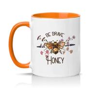 Sassy Souls Be Brave Honey Womens 11oz Ceramic Novelty Mug Bee Theme Nature Lovers Tea Coffee Cup Gift Orange