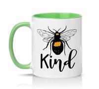 Sassy Souls Bee Kind 11oz Ceramic Novelty Mug Bee Kind Pun Nature Lovers Tea Coffee Cup Gift Green