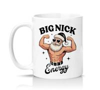 Sassy Souls Big Nick Energy 11oz Ceramic Novelty Mug Gym Santa Christmas Humour Tea Coffee Cup Gift White