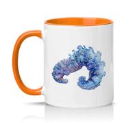 Sassy Souls Blue Sea Cucumber 11oz Ceramic Novelty Mug Marine Life Tea Coffee Cup Orange