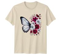 Sassy Souls Butterfly Flower Nature Graphic Tee Mens Womens Unisex T-Shirt Artistic Floral Insect Transformation Apparel M