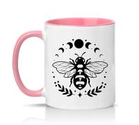 Sassy Souls Celestial Honey Bee Moon Phases 11oz Ceramic Novelty Mug Nature Lovers Tea Coffee Cup Gift Pink