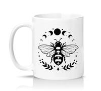 Sassy Souls Celestial Honey Bee Moon Phases 11oz Ceramic Novelty Mug Nature Lovers Tea Coffee Cup Gift White