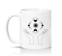 Sassy Souls Celestial Moon Phases 11oz Ceramic Novelty Mug Astrology Spiritual Tea Coffee Cup Gift White