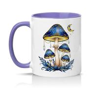 Sassy Souls Celestial Mushroom Constellation 11oz Ceramic Novelty Mug Boho Witchy Nature Tea Coffee Cup Gift Light Purple