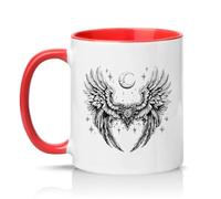 Sassy Souls Celestial Wings Moon 11oz Ceramic Novelty Mug Angel Wings Celestial Art Tea Coffee Cup Gift Red