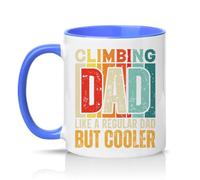 Sassy Souls Climbing Dad Like A Regular Dad But Cooler Mens 11oz Ceramic Novelty Mug Rock Climbing Fathers Day Tea Coffee Cup Gift Blue