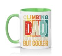 Sassy Souls Climbing Dad Like A Regular Dad But Cooler Mens 11oz Ceramic Novelty Mug Rock Climbing Fathers Day Tea Coffee Cup Gift Green