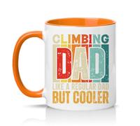 Sassy Souls Climbing Dad Like A Regular Dad But Cooler Mens 11oz Ceramic Novelty Mug Rock Climbing Fathers Day Tea Coffee Cup Gift Orange