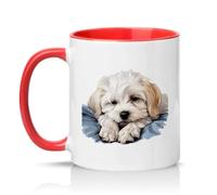 Sassy Souls Cockapoo Puppy Illustration 11oz Ceramic Novelty Mug Dog Lovers Tea Coffee Cup Gift Red