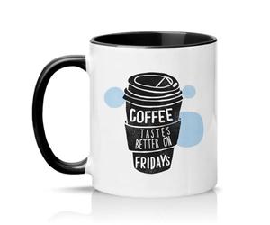 Sassy Souls Coffee Tastes On Fridays 11oz Ceramic Novelty Mug Friday Coffee Lover Office Humour Tea Coffee Cup Black