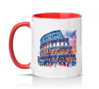 Sassy Souls Colosseum Rome 11oz Ceramic Novelty Mug Travel Landmark Tea Coffee Cup Red