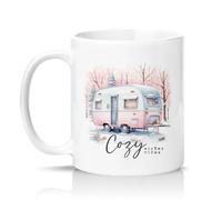 Sassy Souls Cozy Winter Vibes 11oz Ceramic Novelty Mug Retro Caravan Camping Tea Coffee Cup Gift White