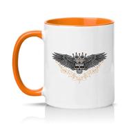 Sassy Souls Crowned Skull with Wings 11oz Ceramic Novelty Mug Gothic Fantasy Tea Coffee Cup Gift Orange