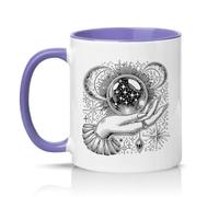 Sassy Souls Crystal Ball Celestial Hand 11oz Ceramic Novelty Mug Witchcraft Astrology Tea Coffee Cup Gift Light Purple