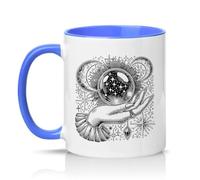 Sassy Souls Crystal Ball Celestial Hand 11oz Ceramic Novelty Mug Witchcraft Astrology Tea Coffee Cup Gift Blue