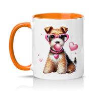 Sassy Souls Cute Dog Heart Glasses 11oz Ceramic Novelty Mug Pet Lover Tea Coffee Cup Gift Orange