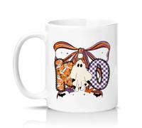 Sassy Souls Cute Ghost Bow Pumpkin Slippers 11oz Ceramic Novelty Mug Halloween Tea Coffee Cup White