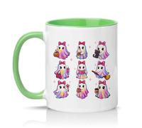 Sassy Souls Cute Ghost Girl 11oz Ceramic Novelty Mug Halloween Tea Coffee Cup Green