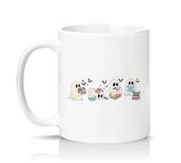 Sassy Souls Cute Reading Ghosts 11oz Ceramic Novelty Mug Book Lovers Tea Coffee Cup Gift White