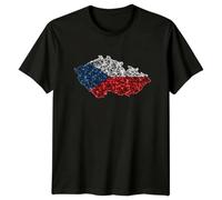 Sassy Souls Czech Republic Flag Map T-Shirt Polygonal Mesh Line Design Travel Geography Birthday for Him and Her