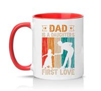 Sassy Souls Dad is A Daughters First Love Mens 11oz Ceramic Novelty Mug Father Daughter Family Tea Coffee Cup Red