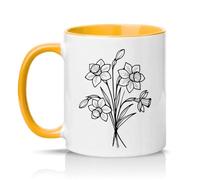 Sassy Souls Daffodil Flowers 11oz Ceramic Novelty Mug Floral Nature Botanical Tea Coffee Cup Gift Golden Yellow