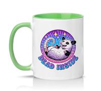 Sassy Souls Dead Inside 11oz Ceramic Novelty Mug Opossum Meme Animal Humour Tea Coffee Cup Gift Green