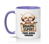 Sassy Souls Digging Expert Found Buried Treasure 11oz Ceramic Novelty Mug Dog Humour Pet Owners Tea Coffee Cup Gift Light Purple