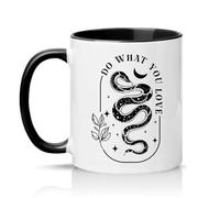 Sassy Souls Do What You Love 11oz Ceramic Novelty Mug Celestial Snake Nature Tea Coffee Cup Gift Black