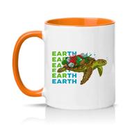 Sassy Souls Earth 11oz Ceramic Novelty Mug Ocean Pollution Conservation Environmental Awareness Tea Coffee Cup Orange