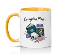 Sassy Souls Everyday Magic 11oz Ceramic Novelty Mug Witchy Book Lover Mystical Aesthetic Tea Coffee Cup Gift Golden Yellow