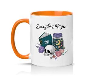 Sassy Souls Everyday Magic 11oz Ceramic Novelty Mug Witchy Book Lover Mystical Aesthetic Tea Coffee Cup Gift Orange
