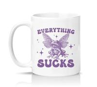 Sassy Souls Everything Sucks 11oz Ceramic Novelty Mug Sarcastic Humour Tea Coffee Cup Gift White